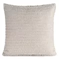 Poszewka na poduszkę 45x45 cm z tkaniny szyfonowej kolor beżowy zdobiona moherową nicią REINA Eva Minge