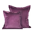 Poszewka na poduszkę 45x45 cm welwetowa ciemnofioletowa z ozdobnymi brzegami RIA Diva Line