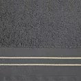 Ręcznik do rąk 30x50 cm bawełniany kolor stalowy z haftowanymi paseczkami 500 g/m2 OLIVIA