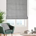 Roleta rzymska srebrna z tkaniny szenilowej z efektem melanżu
