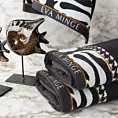 Ręcznik kąpielowy 70x140 cm bawełniany kolor czarny z designerską bordiurą 485g/m2 EVA 6 Eva Minge