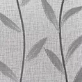Zasłona biało, srebrna zdobiona subtelnymi liśćmi z lśniącymi dodatkami z etaminy 140x270 cm taśma GLORI