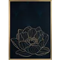 LIMITED COLLECTION Obraz LOTOS 8 ze złotym błyszczącym nadrukiem w złotej ramie