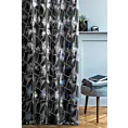 Zasłona szyta na taśmie 5 cm grafitowo szara z tkaniny welwetowej w geometryczny wzór