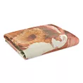 Koc akrylowy 150x200 cm pomarańczowo, kremowy z malarskim kwiatowym nadrukiem CHLOE Eurofirany Premium