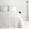 Koc flano 150x200 cm biały zdobiony wytłaczanym wzorem CARO Design 91