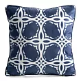 Poszewka na poduszkę 45x45 cm welwetowa granatowo, biała z geometrycznym nadrukiem VELVET 201