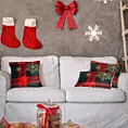 Poszewka na poduszkę 60x60 cm welwetowa z motywem świątecznym zielono, czerwona STAR