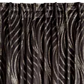 Zasłona czarno, złota z wzorem geometrycznym z welwetu 140x270 cm taśma imitująca flex - VICTORIA 3 - Limited Collection