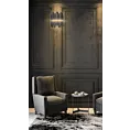 Kinkiet - lampa ścienna do pokoju grafitowa DANA z szklanymi zawieszkami z dymionego szkła