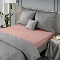 Prześcieradło gładkie bez gumki 220x210 cm z satyny bawełnianej kolor pudrowy róż 125 g/m2 NOVA
