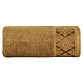 Ręcznik kąpielowy 50x90 cm bawełniany kolor miodowy z żakardowym wzorem ornamentów 500 g/m2 SARA