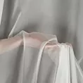 Firana szyta na taśmie 5 cm kremowa z miękkiej tkaniny o perłowym połysku, wykończona obciążnikiem