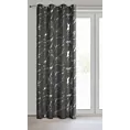 Zasłona stalowo, srebrzysta zdobiona nadrukiem marmurku 140x250 cm przelotka LANI
