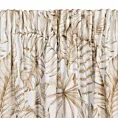 Zasłona biało, beżowa z nadrukiem egzotycznych liści, welwetowa 140x270 cm taśma/szelki - SABA