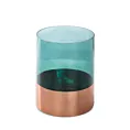 LIMITED COLLECTION Świecznik SALVIA szałwiowo-miedziany ze szkła artystycznego
