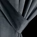 Zasłona welwetowa grafitowa, troczek w zestawie140x300 cm taśma - ANTARA