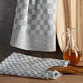 Komplet ściereczek kuchennych 2szt 50x70 cm bawełniany kolor srebrny zdobionych motywem szachownicy 200 g/m2 MAURO