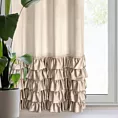 Zasłona welwetowa beżowa zdobiona falbanami i lśniącymi akcentami 140x250 cm przelotka - CARLI