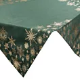 Bieżnik na stół zielono, szampański 85x85 cm welwetowy JOY w śnieżynki