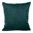 Poszewka na poduszkę 40x40 cm welwetowa ciemnoturkusowa pikowana w geometryczny wzór metodą hot press DIMON