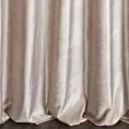 Zasłona szyta na taśmie 5 cm beżowa z miękkiej welwetowej tkaniny z połyskiem
