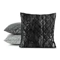 Poszewka na poduszkę 45x45 cm welwetowa czarna, pikowana metodą hot press zdobiona błyszczącym nadrukiem marmuru BLINK 44