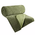 Narzuta szenilowa oliwkowa 170x210 cm pikowana metoda hot press - GLORI