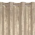 Zasłona welwetowa beżowo, szampańska zdobiona przecieranym wzorem 140x250 cm przelotka - RENIA