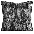 Poszewka na poduszkę 45x45 cm czarno, srebrna z przecieranym błyszczącym nadrukiem ELISE