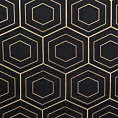 Zasłona czarno, złota z geometrycznym wzorem 135x250 cm przelotka - KAJA