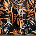 Zasłona welwetowa czarno, ruda w stylu botanic 140x250 cm przelotka - ZOJA - Pierre Cardin