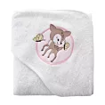 Ręcznik kąpielowy dziecięcy 100x100 cm bawełniany kolor biały,różowy z kapturem 450g/m2 BABY 50