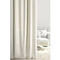 Zasłona szyta na taśmie fala ENYA jasnokremowa z miękkiej półmatowej tkaniny welwetowej