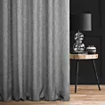 Zasłona szyta na taśmie 8 cm ELLEN grafitowa z grubotkanej tkaniny z efektem dwukolorowej nici i lekkim połyskiem Italissima Eva Minge