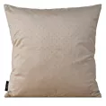 Poszewka na poduszkę 45x45 cm welwetowa kolor beżowy zdobiona diamencikami ARIADNA