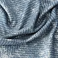 Zasłona szyta na taśmie 5 cm ZAHRA granatowo srebrna z grubotkanej nowoczesnej tkaniny z błyszczącym nadrukiem