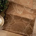 Bieżnik na stół brązowo, złocisty 35x140 cm welwetowy BLINK 16 z dużym wzorem liści