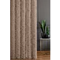 Zasłona szyta na taśmie 5 cm brązowa z miękkiej tkaniny szenilowej typu dimout o naturalnym splocie