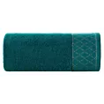 Ręcznik kąpielowy 50x90 cm bawełniany kolor ciemnoturkusowy zdobiony wzorem geometrycznym 500 g/m2 LAYLA