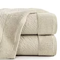 Ręcznik kąpielowy 50x90 cm bawełniany kolor beżowy zdobiony metaliczna nicią 500 g/m2 ROYAL