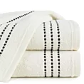 Ręcznik kąpielowy 70x140 cm bawełniany kolor kremowy z ozdobnym stębnowaniem na bordiurze 500 g/m2 FIORE