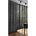Zasłona czarna zdobiona lśniącymi delikatnymi frędzlami 140x250 cm przelotka - AURORA - Eva Minge