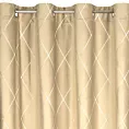 Zasłona welwetowa welwetowa beżowo, złota haftowana w duże karo 140x250 cm przelotka - MARGO - Pierre Cardin