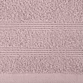 Ręcznik do rąk 30x50 cm bawełniany kolor pudrowy róż z bordiurą w formie tkanych paseczków 500 g/m2 ALINE