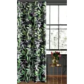 Zasłona welwetowa czarno, zielona w stylu botanic 140x250 cm przelotka - ZOJA - Pierre Cardin