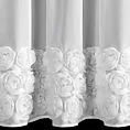 Zazdrostka biała z szyfonu zdobiona różami 3D 90x150 cm taśma - ROSES Eva Minge