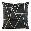 Poszewka na poduszkę 45x45 cm welwetowa grafitowa z nadrukiem geometrycznym BLINK 29