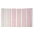 Ręcznik kąpielowy 90x170 cm bawełniany kolor różowy,biały z nadrukiem kontrastujących paseczków i frędzli 350 g/m2 KORFU