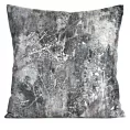 Poszewka na poduszkę 45x45 cm welwetowa szara zdobiona metalicznym wzorem ESTER